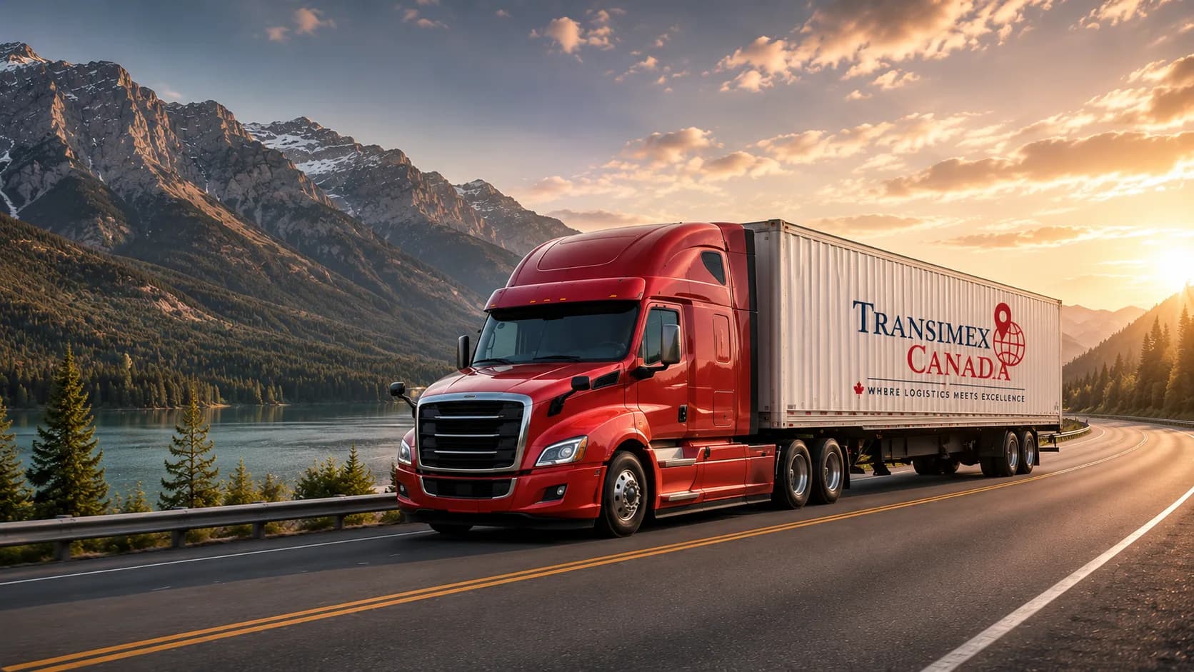 Camion sur une route de montagne