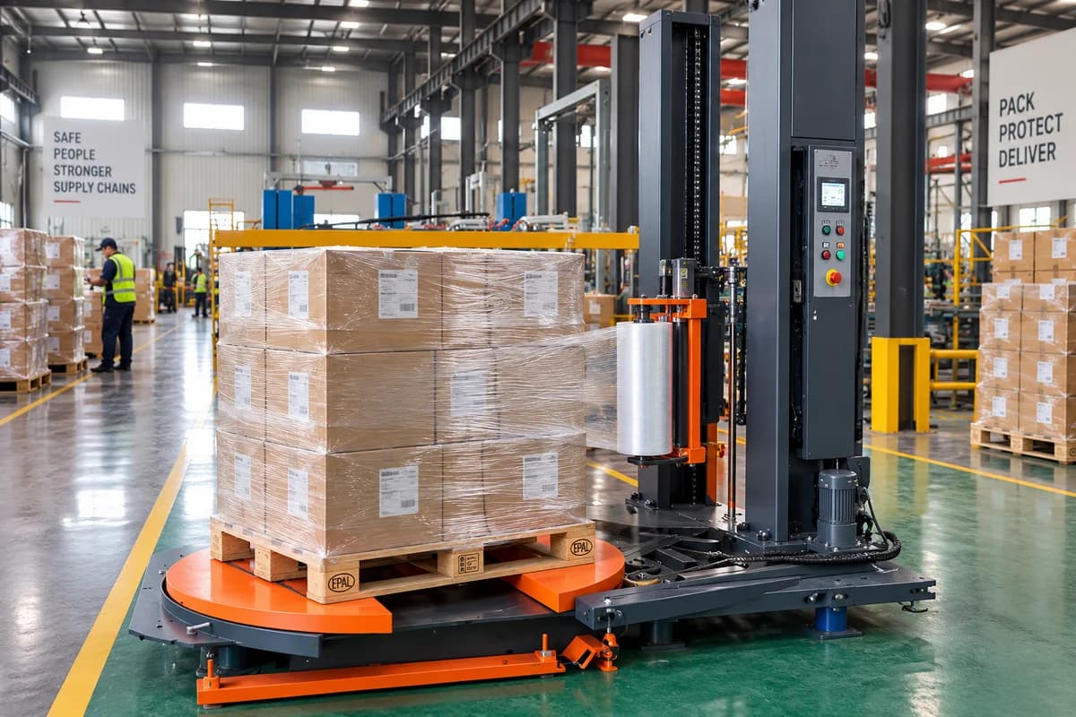 Pallet being wrapped