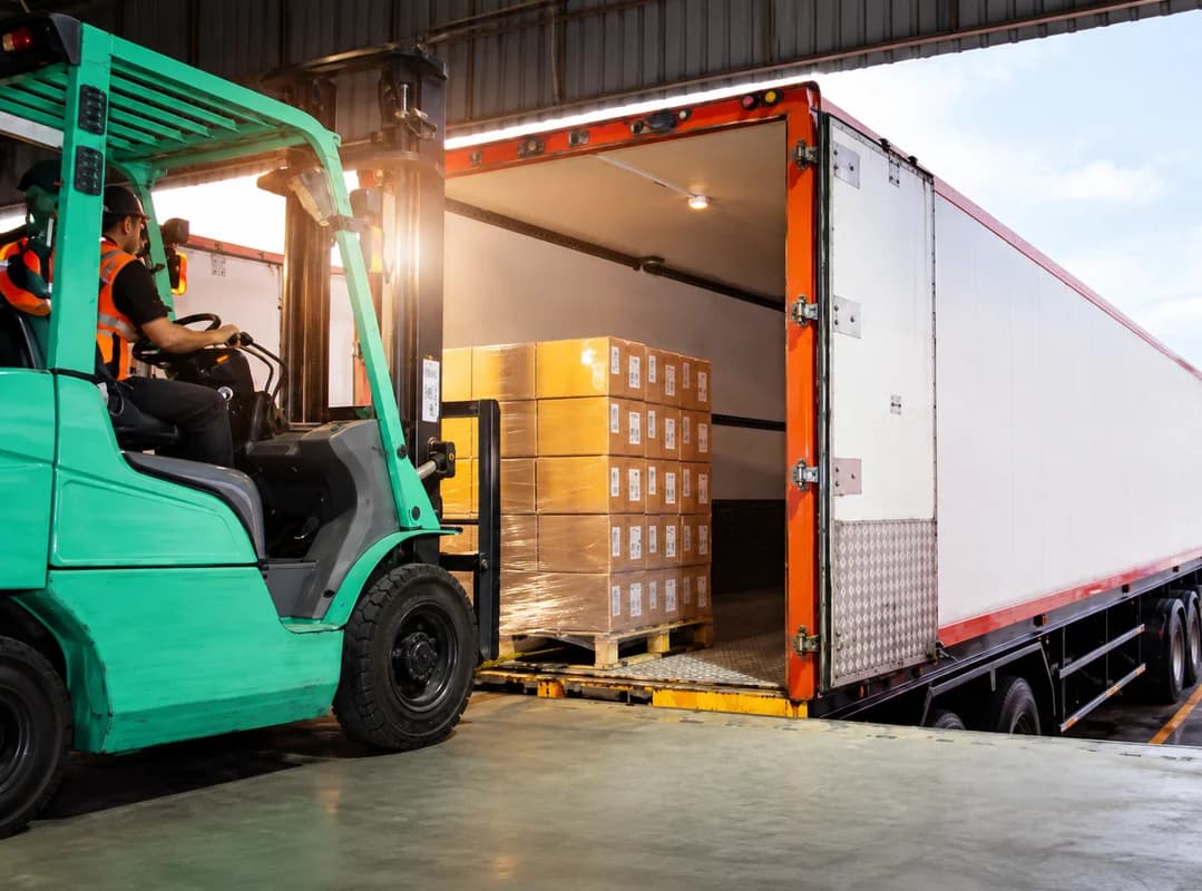 Trailer being loaded at a dock door
